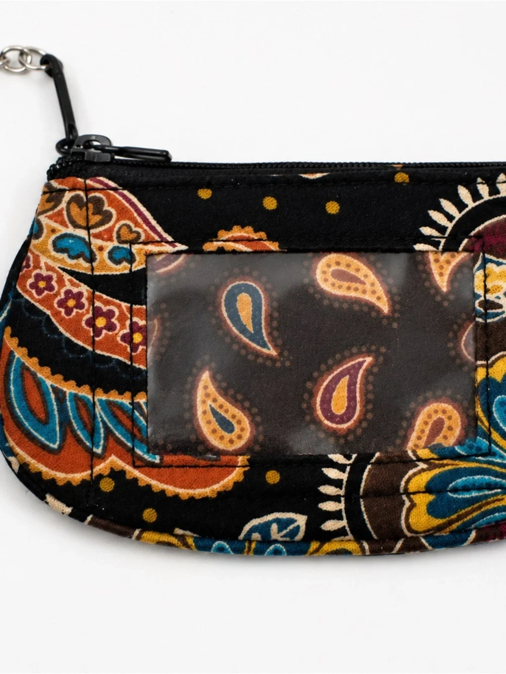 Vera Bradley Black Paisley Floral Card & Key Pouch